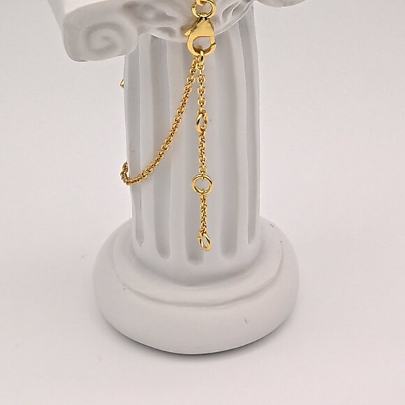 Tanzanite Sterling Silver 925 Dainty Chain Bracelet - 18K Gold Plated for Her - Picture 9 of 11